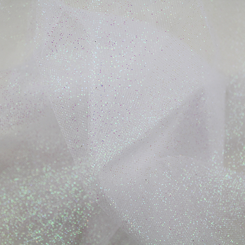 Glitter Tulle, Iridescent White