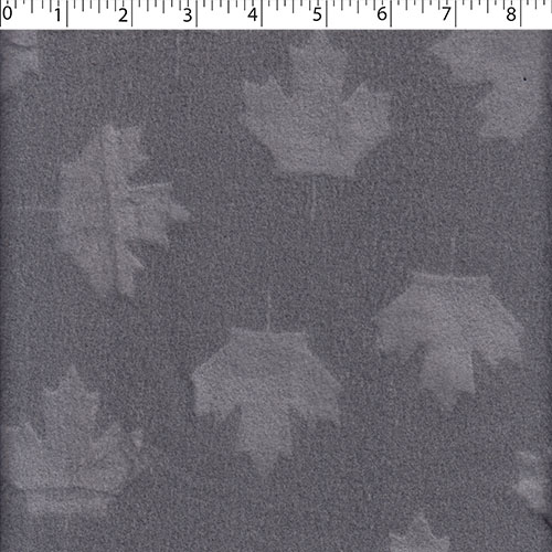 Embossed Fleece - Maple Leaf - Light Grey