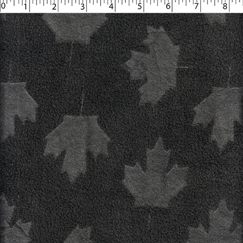 Embossed Fleece - Maple Leaf - Dark Grey