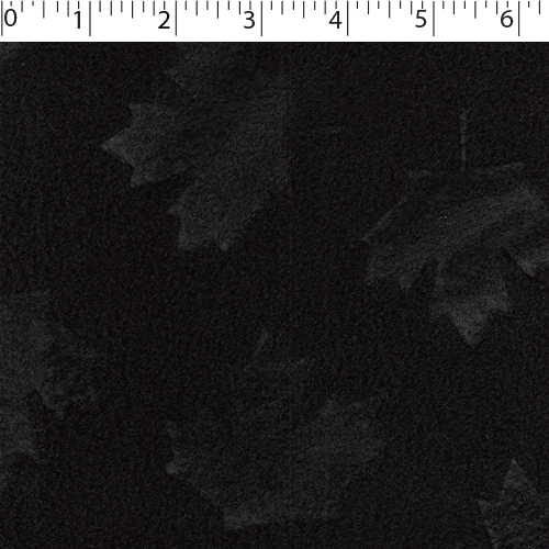 Embossed Fleece - Maple Leaf - Black