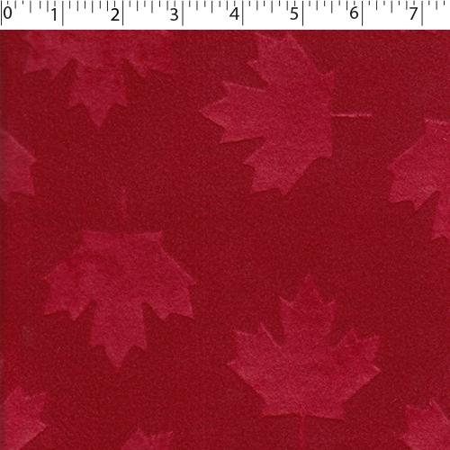 Embossed Fleece - Maple Leaf - Red