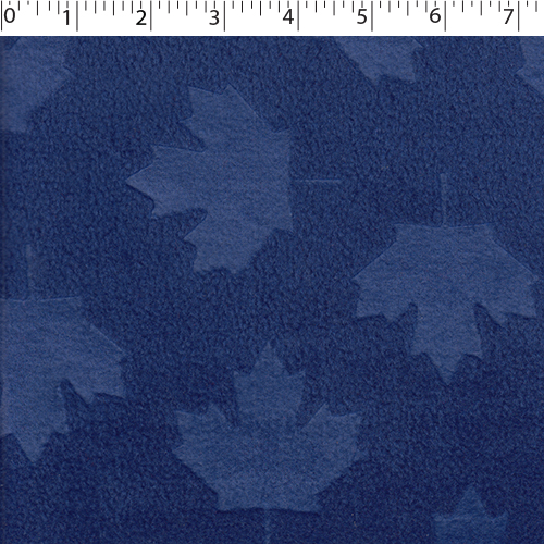 Embossed Fleece - Maple Leaf - Royal