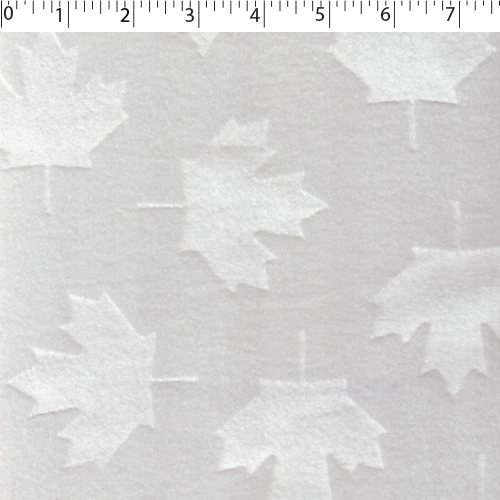 Embossed Fleece - Maple Leaf - White
