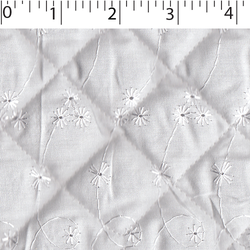 Quilted Eyelet - Design 1 - 100 White