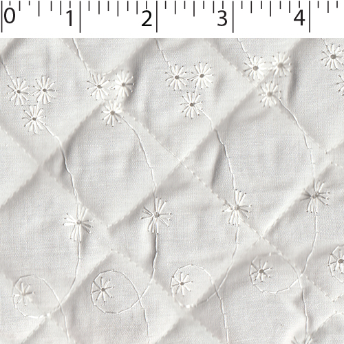 Quilted Eyelet - Design 1 - 101 Ivory