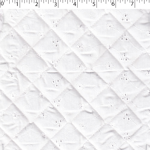 Quilted Eyelet - Design 3 - 300 White